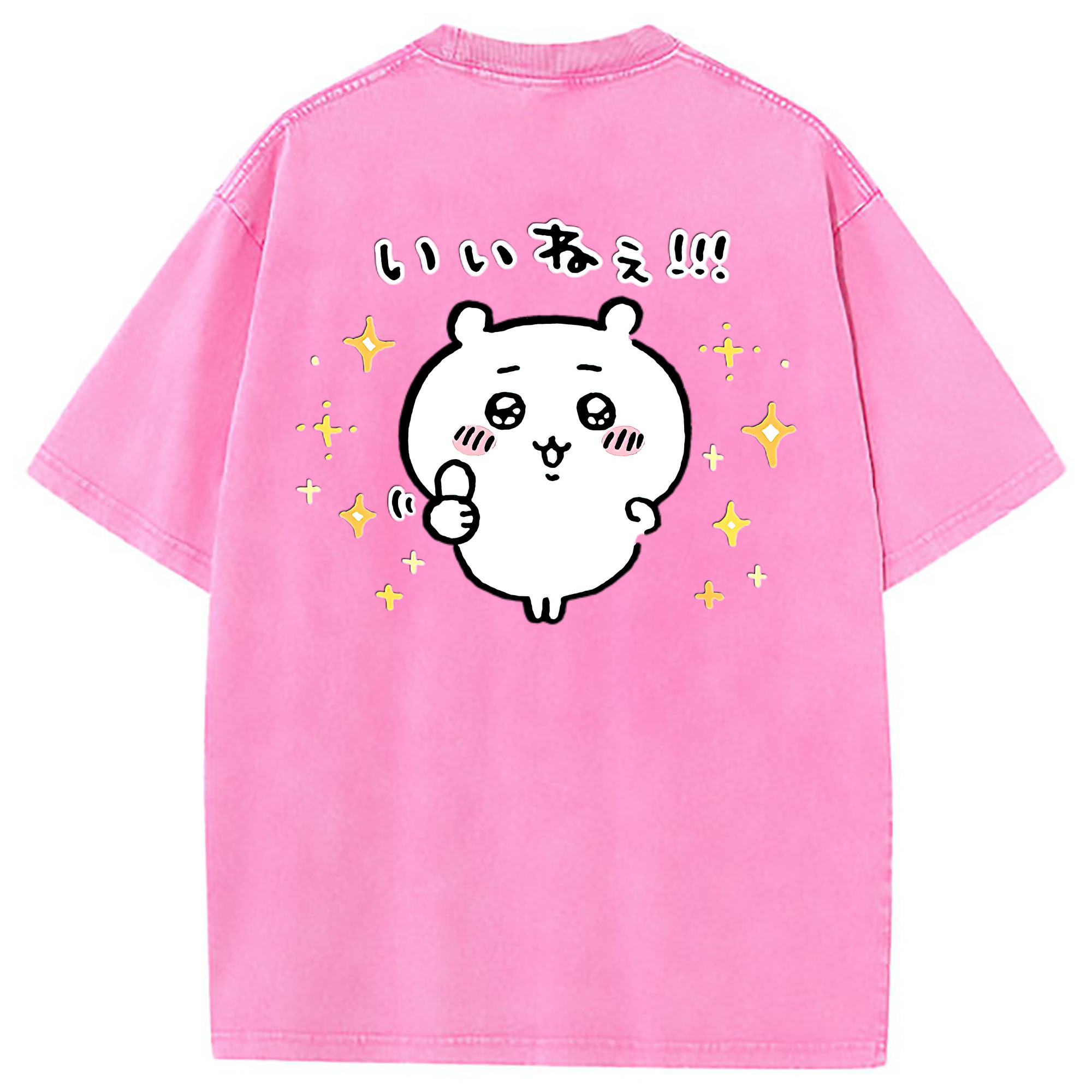 （画像用） ちいかわ ちいかわ Chii-kawa chiikawa 綿100% ヴィンテージ風 半袖Tシャツ（背面プリント）